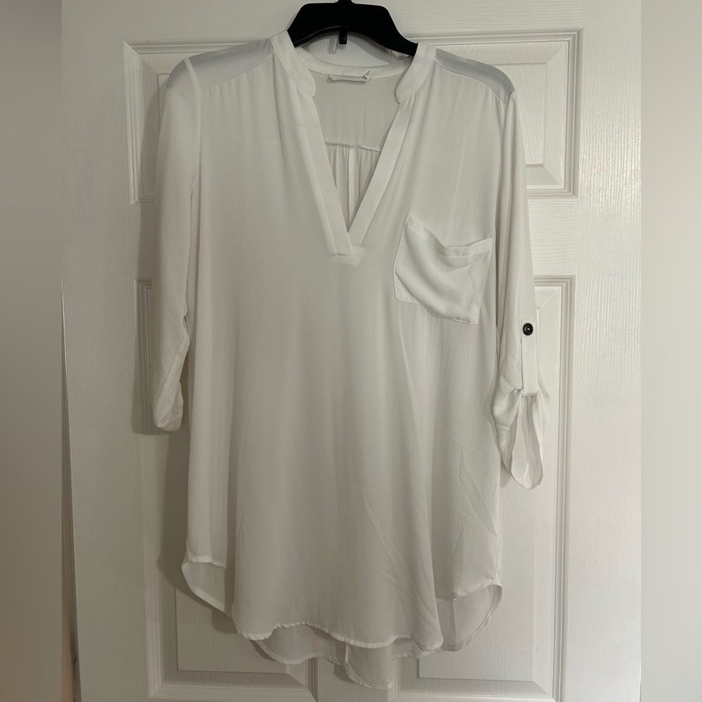 Lush White V-Neck Tunic